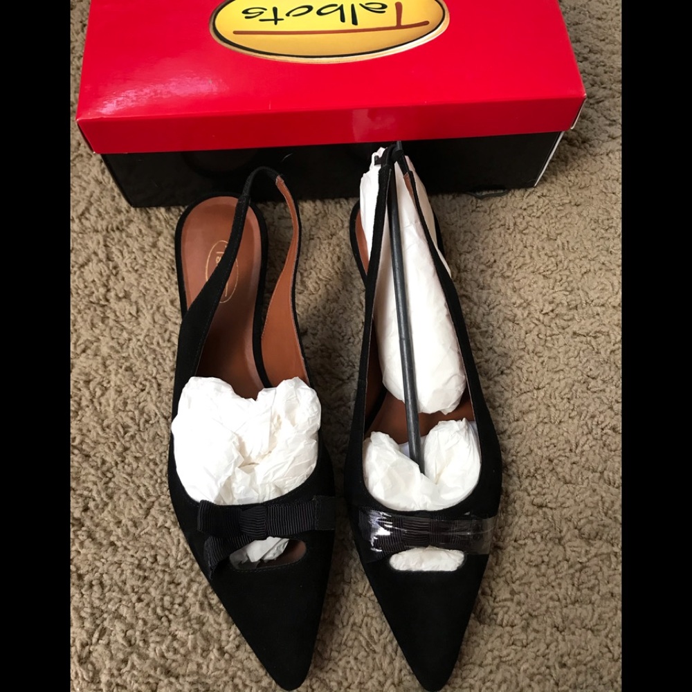 Talbots black opal2 pointed flats size 11